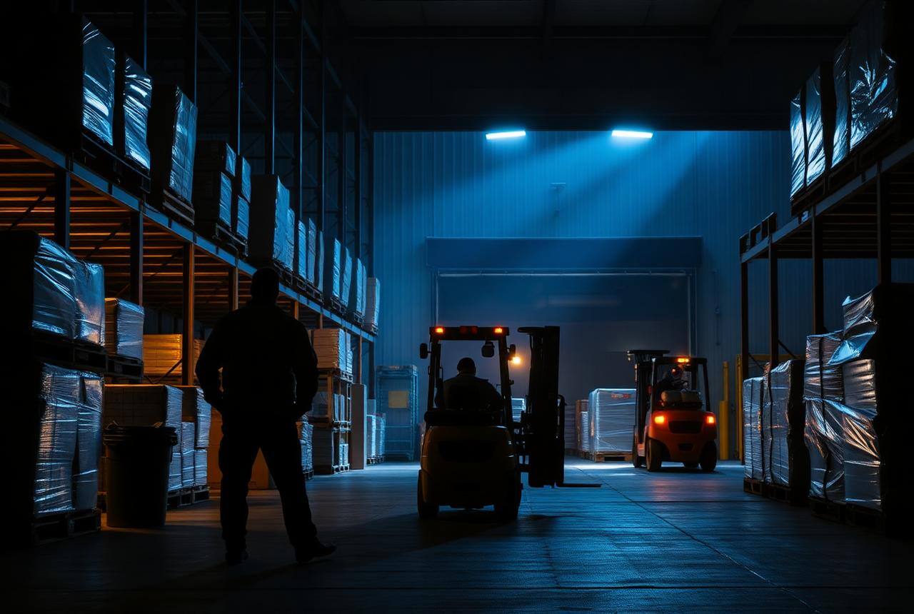 Warehouse team handling freight at a loading dock